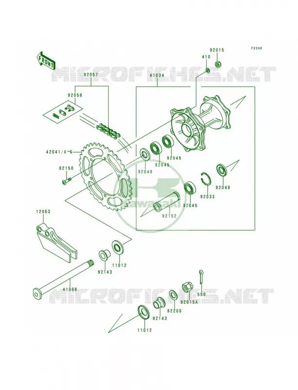 Rear Hub Kawasaki MOTOS 250 2000 KX250  KX250-L2