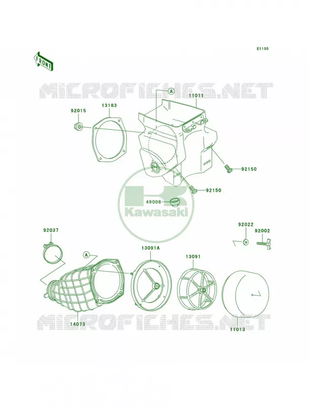 Air Cleaner Kawasaki MOTOS 500 2000 KX500  KX500-E12