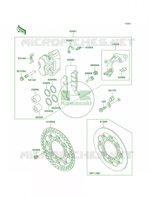 Front Brake Kawasaki MOTOS 500 2000 KX500  KX500-E12