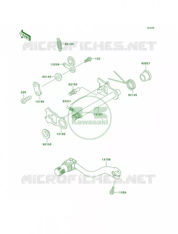 Gear Change Mechanism Kawasaki MOTOS 500 2000 KX500  KX500-E12