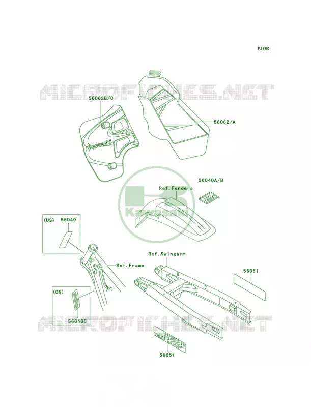 LabelsKX500-E10 Kawasaki MOTOS 500 2000 KX500  KX500-E12