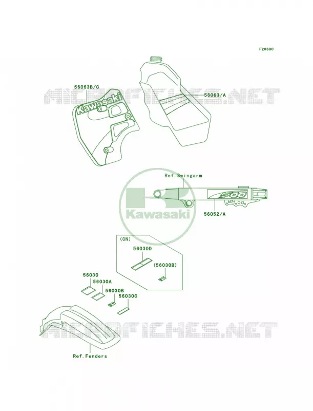 LabelsKX500-E13 Kawasaki MOTOS 500 2000 KX500  KX500-E12