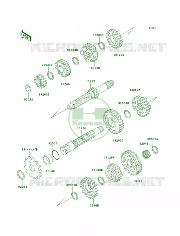 Transmission Kawasaki MOTOS 500 2000 KX500  KX500-E12
