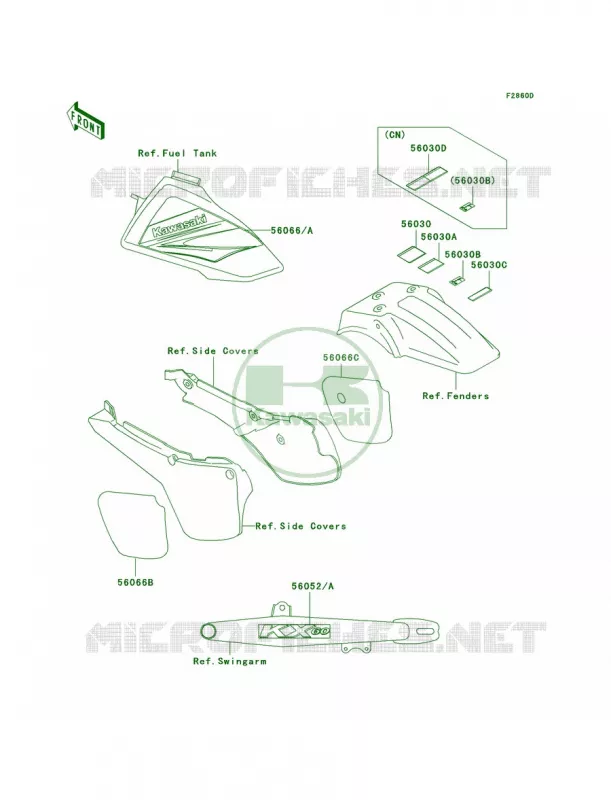LabelsKX60-B19 Kawasaki MOTOS 60 2000 KX60  KX60-B16
