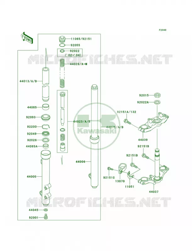 Front Fork Kawasaki MOTOS 65 2000 KX65  KX65-A1