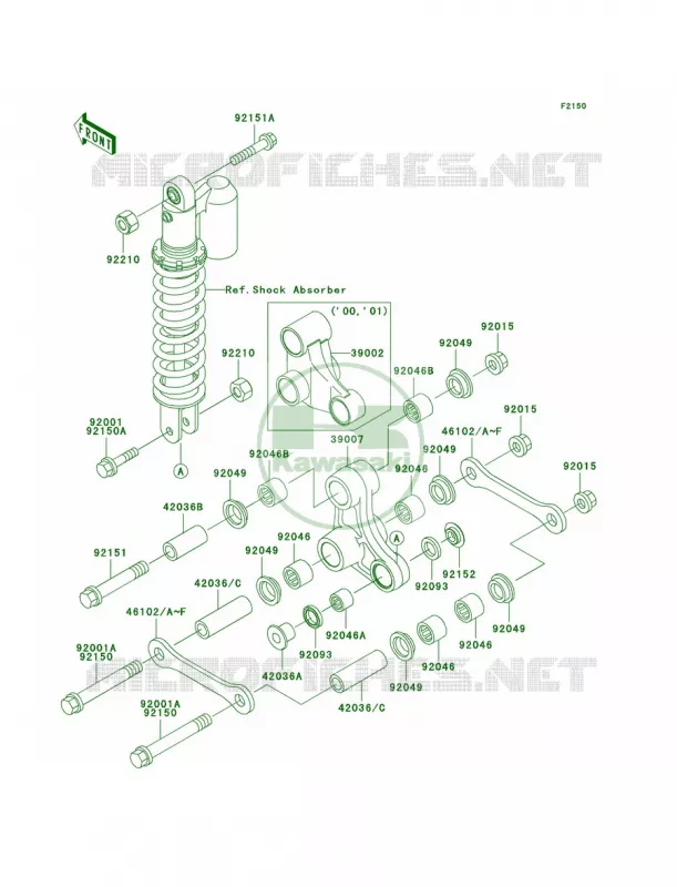 Rear Suspension Kawasaki MOTOS 65 2000 KX65  KX65-A1
