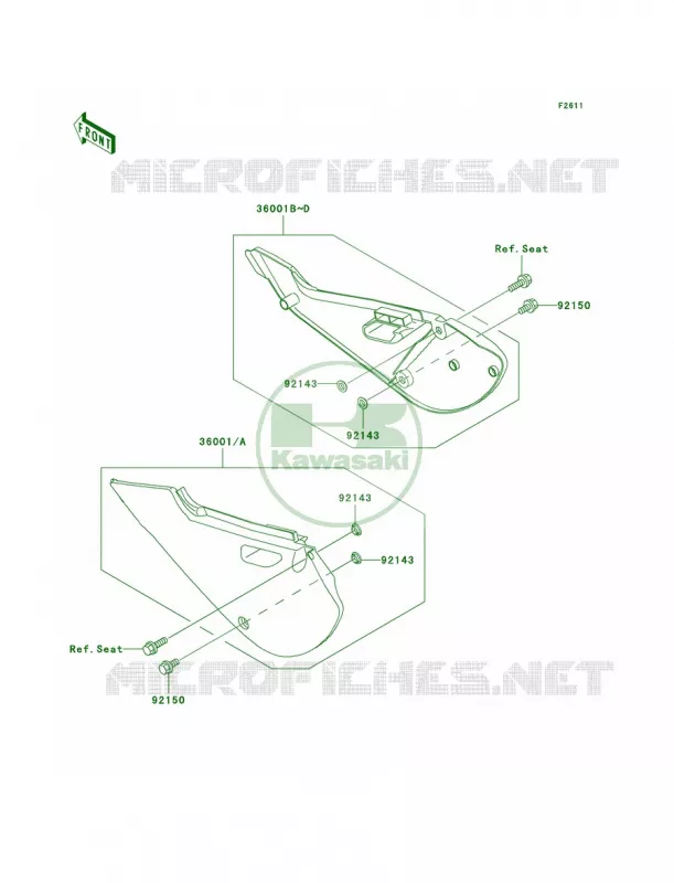 Side Covers Kawasaki MOTOS 65 2000 KX65  KX65-A1