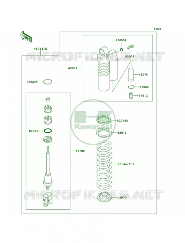 Shock Absorbers Kawasaki MOTOS 80 2000 KX80  KX80-W3