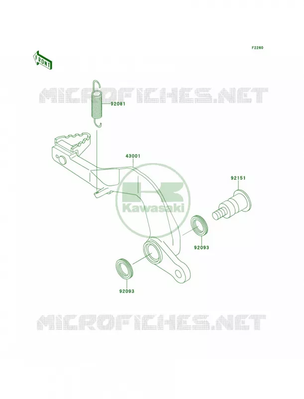 Brake Pedal Kawasaki MOTOS 100 1999 KX100  KX100-C2
