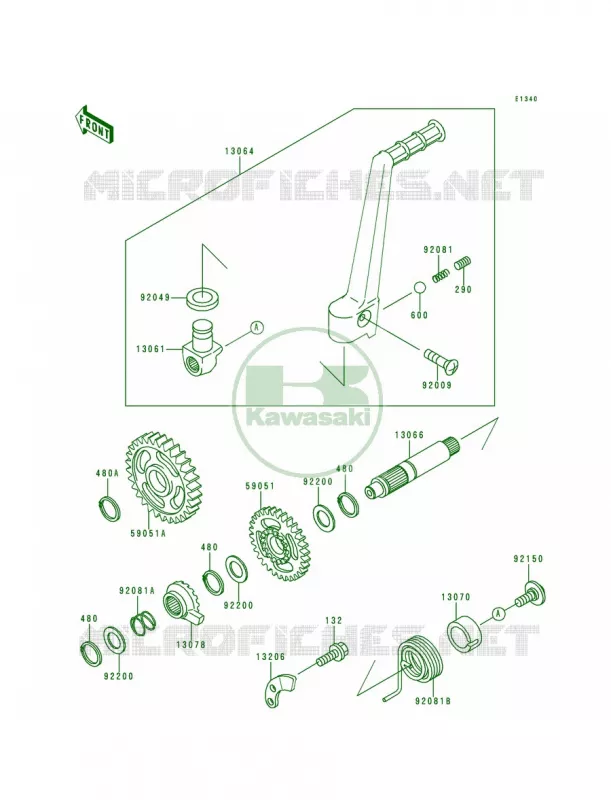 Kickstarter Mechanism Kawasaki MOTOS 125 1999 KX125  KX125-L1