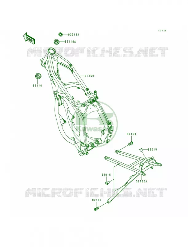 Frame Kawasaki MOTOS 250 1999 KX250  KX250-L1