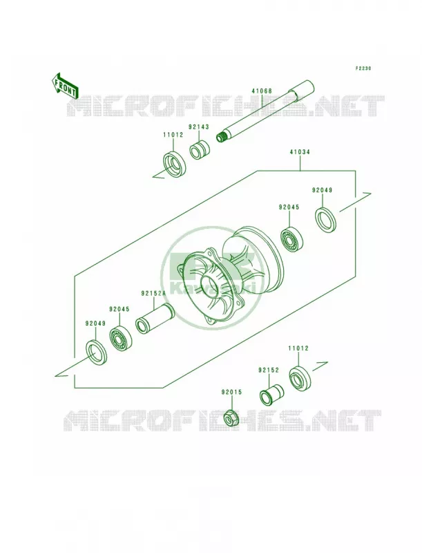 Front Hub Kawasaki MOTOS 250 1999 KX250  KX250-L1