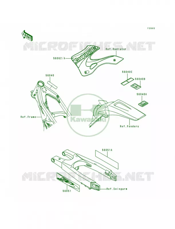 Labels Kawasaki MOTOS 250 1999 KX250  KX250-L1