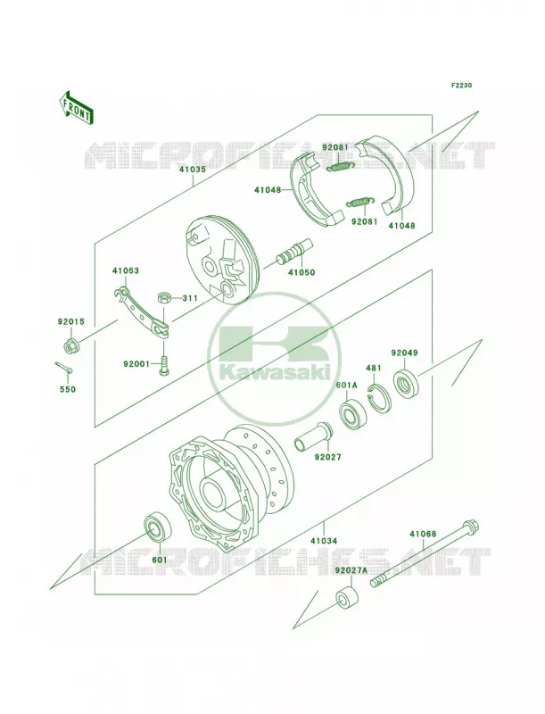 Front Hub Kawasaki MOTOS 60 1999 KX60  KX60-B15