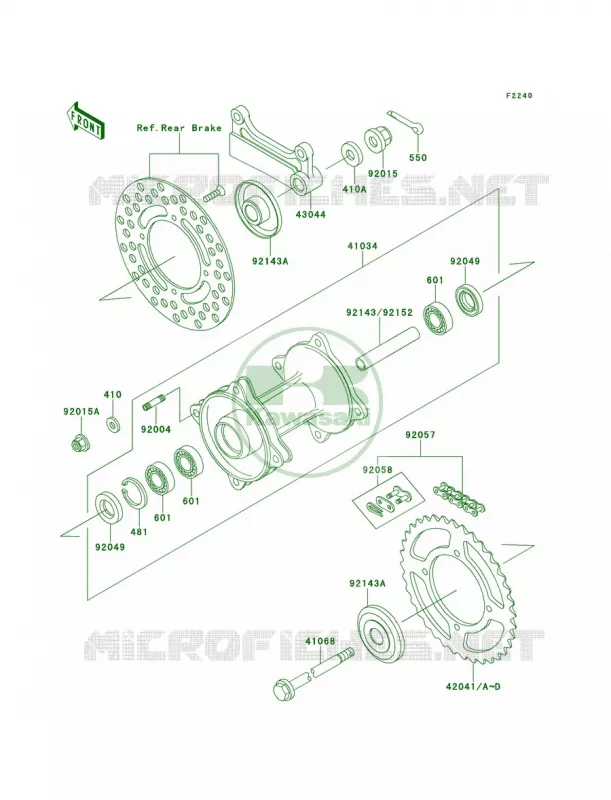 Rear Hub Kawasaki MOTOS 80 1999 KX80  KX80-W2