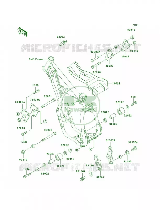 Frame Fittings Kawasaki MOTOS 500 1998 KX500  KX500-E10