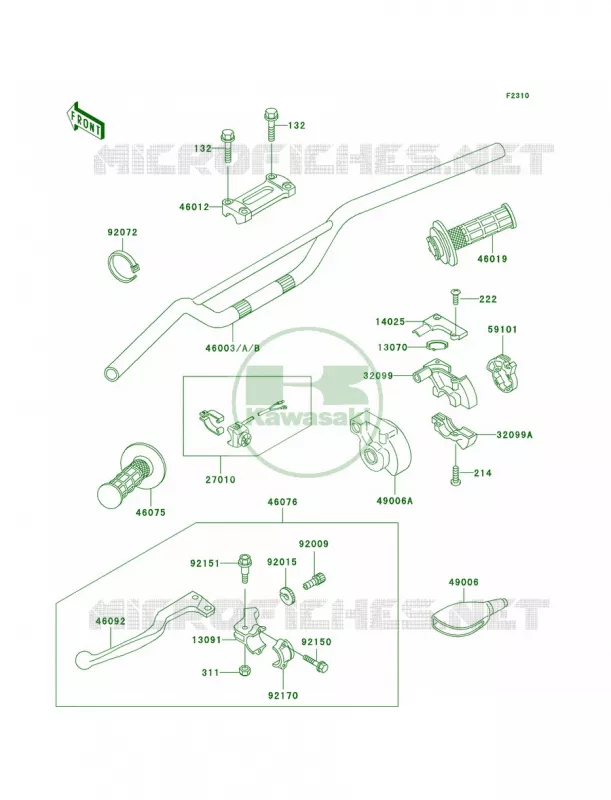 Handlebar Kawasaki MOTOS 500 1998 KX500  KX500-E10