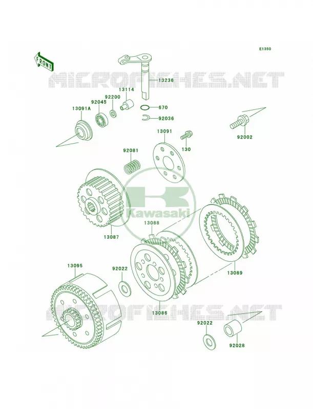 Clutch Kawasaki MOTOS 60 1998 KX60  KX60-B14