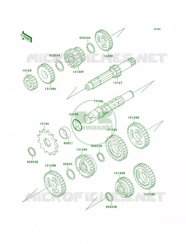 Transmission Kawasaki MOTOS 60 1998 KX60  KX60-B14