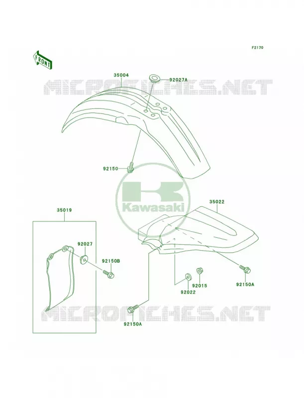 Fenders Kawasaki MOTOS 80 1998 KX80  KX80-W1