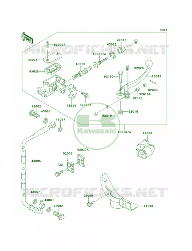 Front Master Cylinder Kawasaki MOTOS 80 1998 KX80  KX80-W1