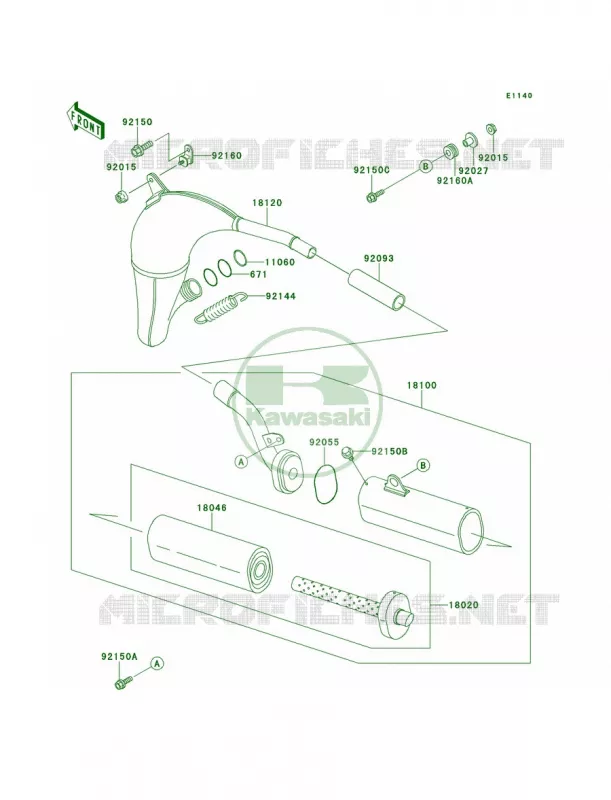 Mufflers Kawasaki MOTOS 80 1998 KX80  KX80-W1