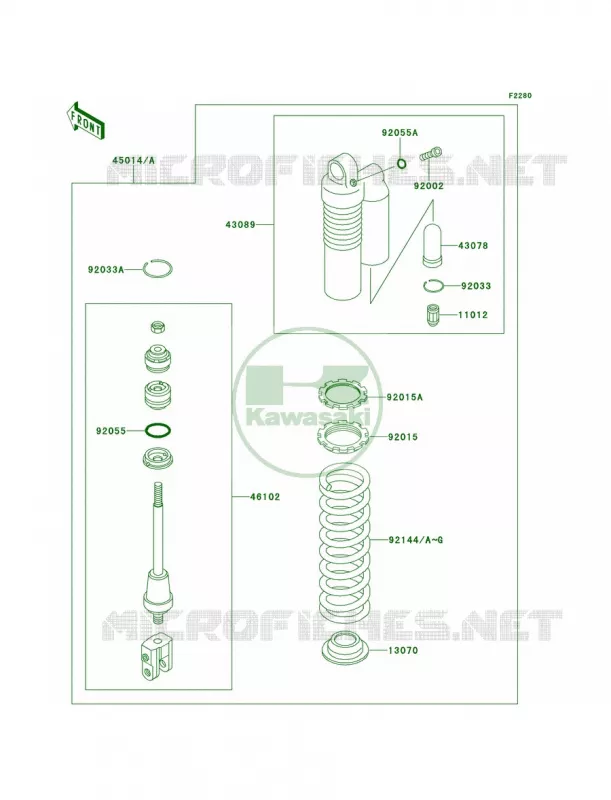 Shock Absorbers Kawasaki MOTOS 80 1998 KX80  KX80-W1