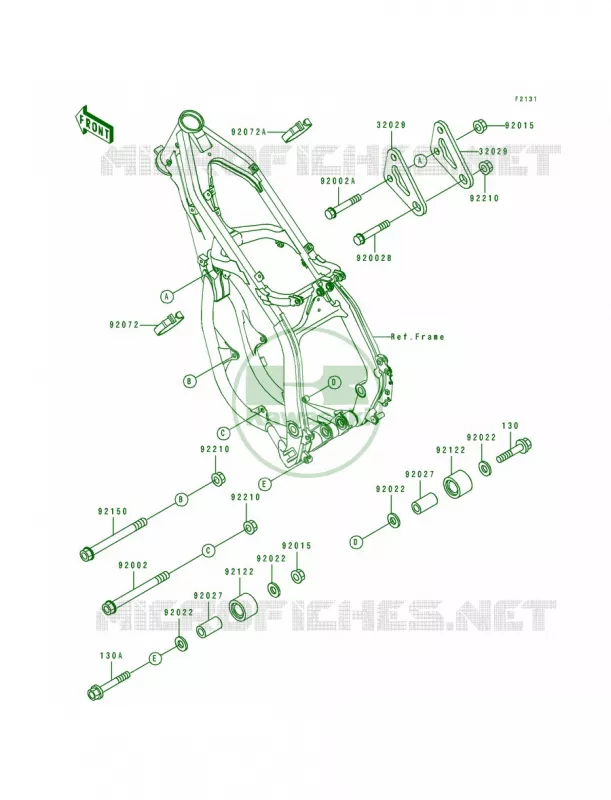 Frame Fittings Kawasaki MOTOS 250 1997 KX250  KX250-K4
