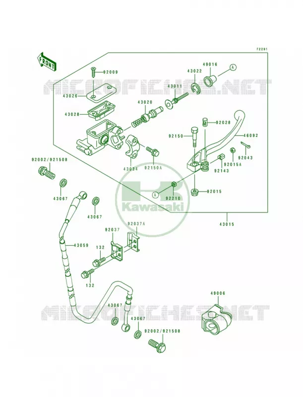 Front Master Cylinder Kawasaki MOTOS 250 1997 KX250  KX250-K4