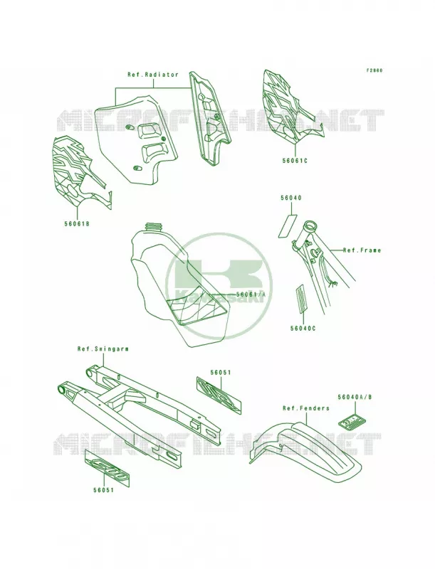 Labels Kawasaki MOTOS 500 1997 KX500  KX500-E9