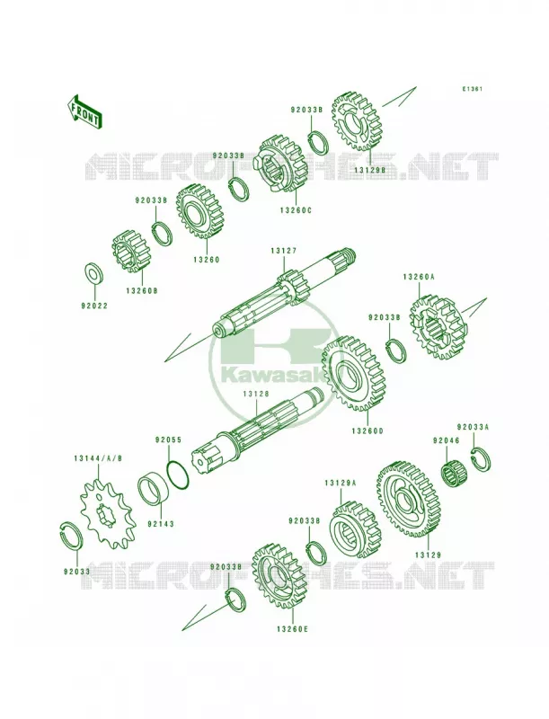 Transmission Kawasaki MOTOS 500 1997 KX500  KX500-E9