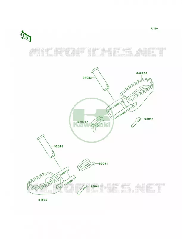 Footrests Kawasaki MOTOS 60 1997 KX60  KX60-B13
