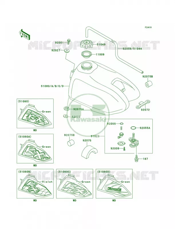 Fuel Tank Kawasaki MOTOS 60 1997 KX60  KX60-B13