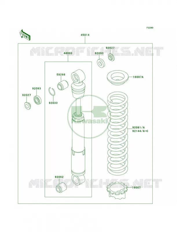 Shock Absorbers Kawasaki MOTOS 60 1997 KX60  KX60-B13