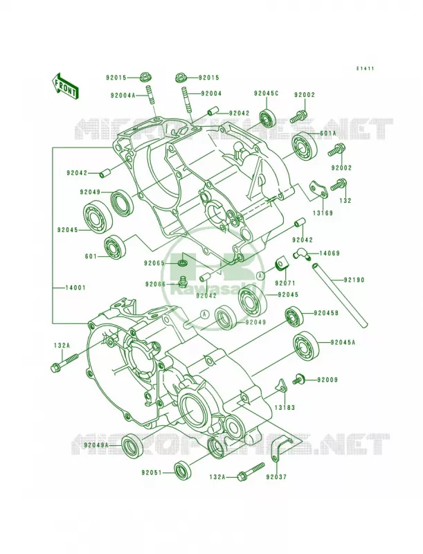 Crankcase Kawasaki MOTOS 80 1997 KX80  KX80-R7