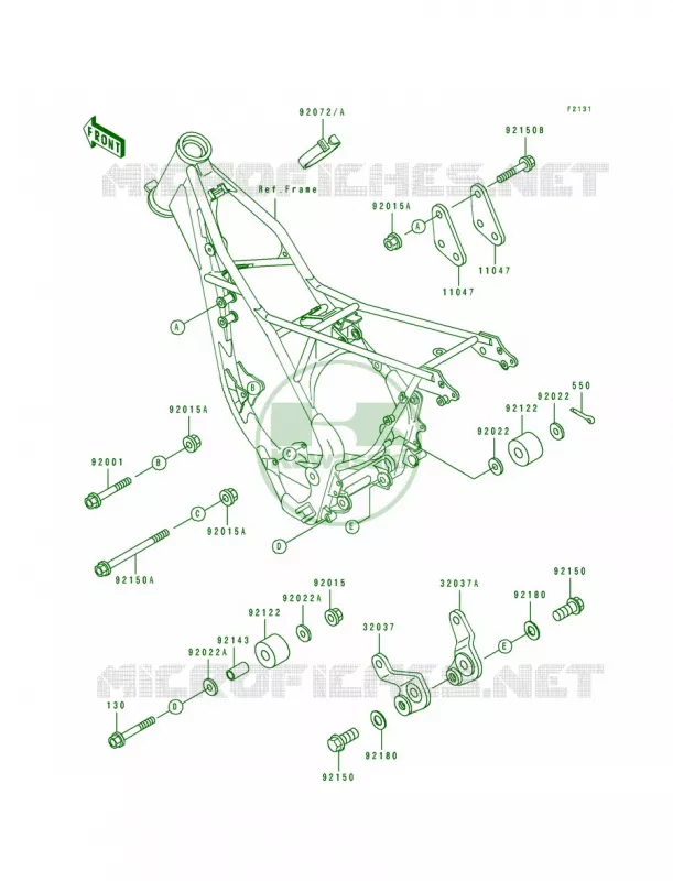 Frame Fittings Kawasaki MOTOS 100 1996 KX100  KX100-B6