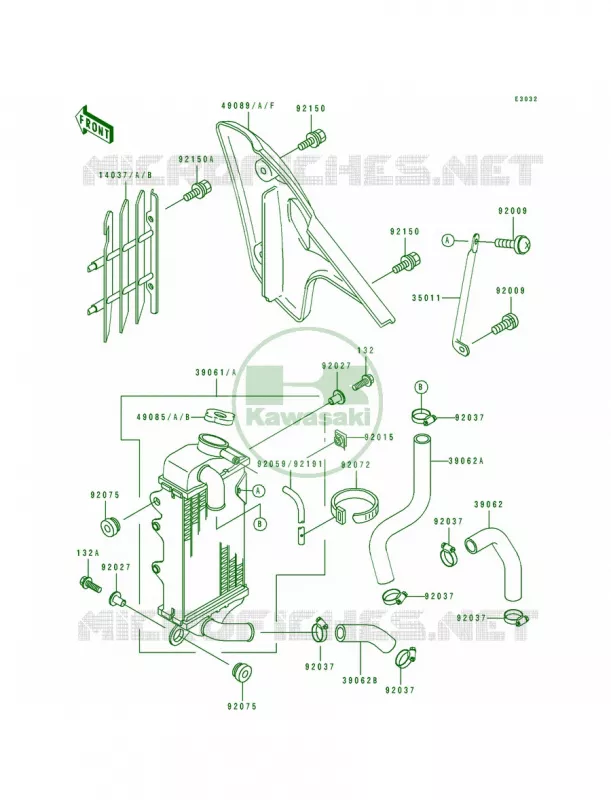 Radiator Kawasaki MOTOS 100 1996 KX100  KX100-B6