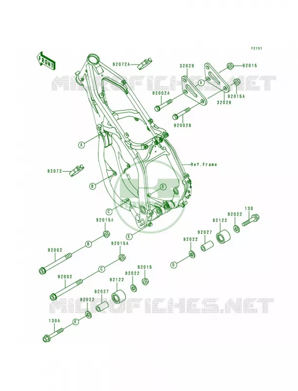 Frame Fittings Kawasaki MOTOS 125 1996 KX125  KX125-K3
