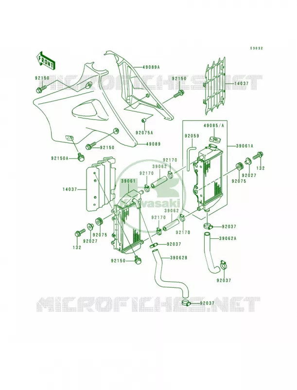 Radiator Kawasaki MOTOS 125 1996 KX125  KX125-K3