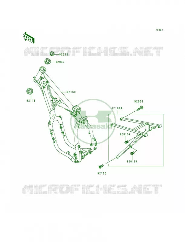 Frame Kawasaki MOTOS 500 1996 KX500  KX500-E8
