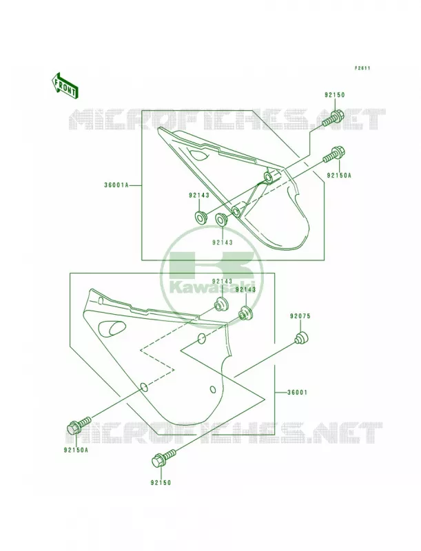 Side Covers Kawasaki MOTOS 80 1996 KX80  KX80-R6