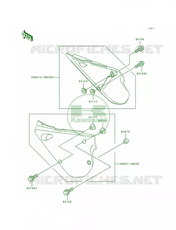 Side Covers Kawasaki MOTOS 100 1995 KX100  KX100-B5