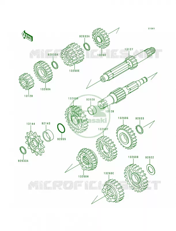 Transmission Kawasaki MOTOS 125 1995 KX125  KX125-K2