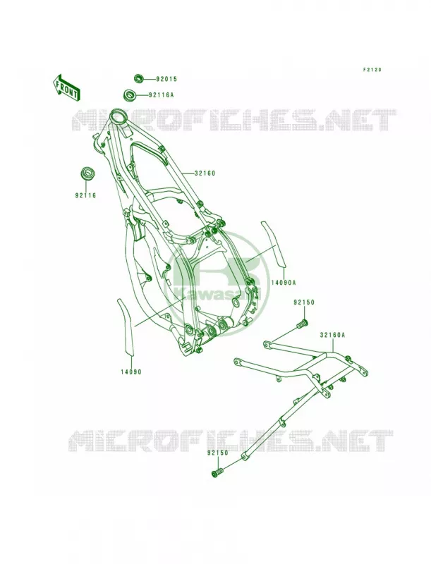 Frame Kawasaki MOTOS 250 1995 KX250  KX250-K2
