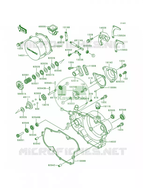 Engine Covers Kawasaki MOTOS 500 1995 KX500  KX500-E7