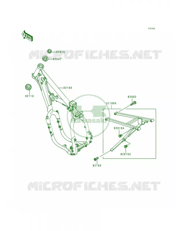 Frame Kawasaki MOTOS 500 1995 KX500  KX500-E7