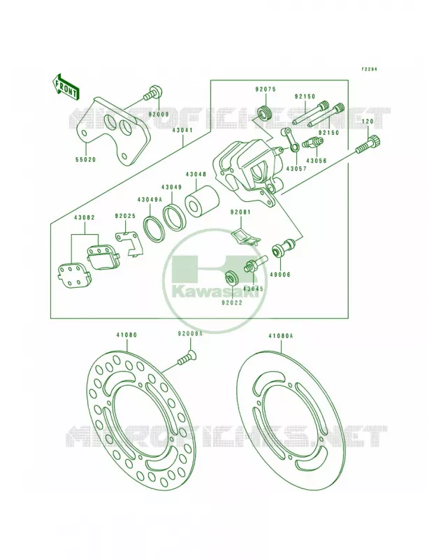 Rear Brake Kawasaki MOTOS 80 1995 KX80  KX80-R5