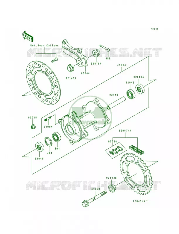 Rear Hub Kawasaki MOTOS 80 1995 KX80  KX80-R5