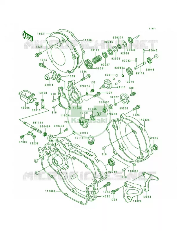 Engine Covers Kawasaki MOTOS 125 1994 KX125  KX125-K1