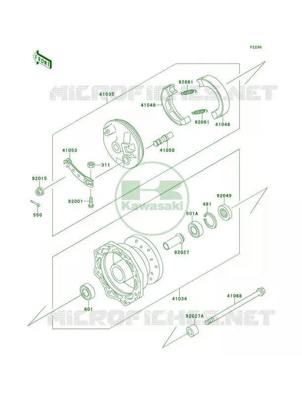 Front Hub Kawasaki MOTOS 60 1994 KX60  KX60-B10